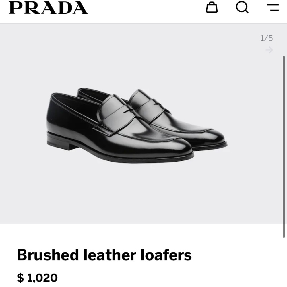 Prada Mens size 12 US Loafers